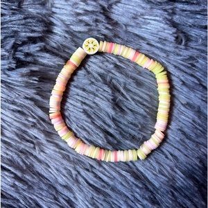 Yellow, Orange and White Multicolored Banana Fruit Slice Bracelet